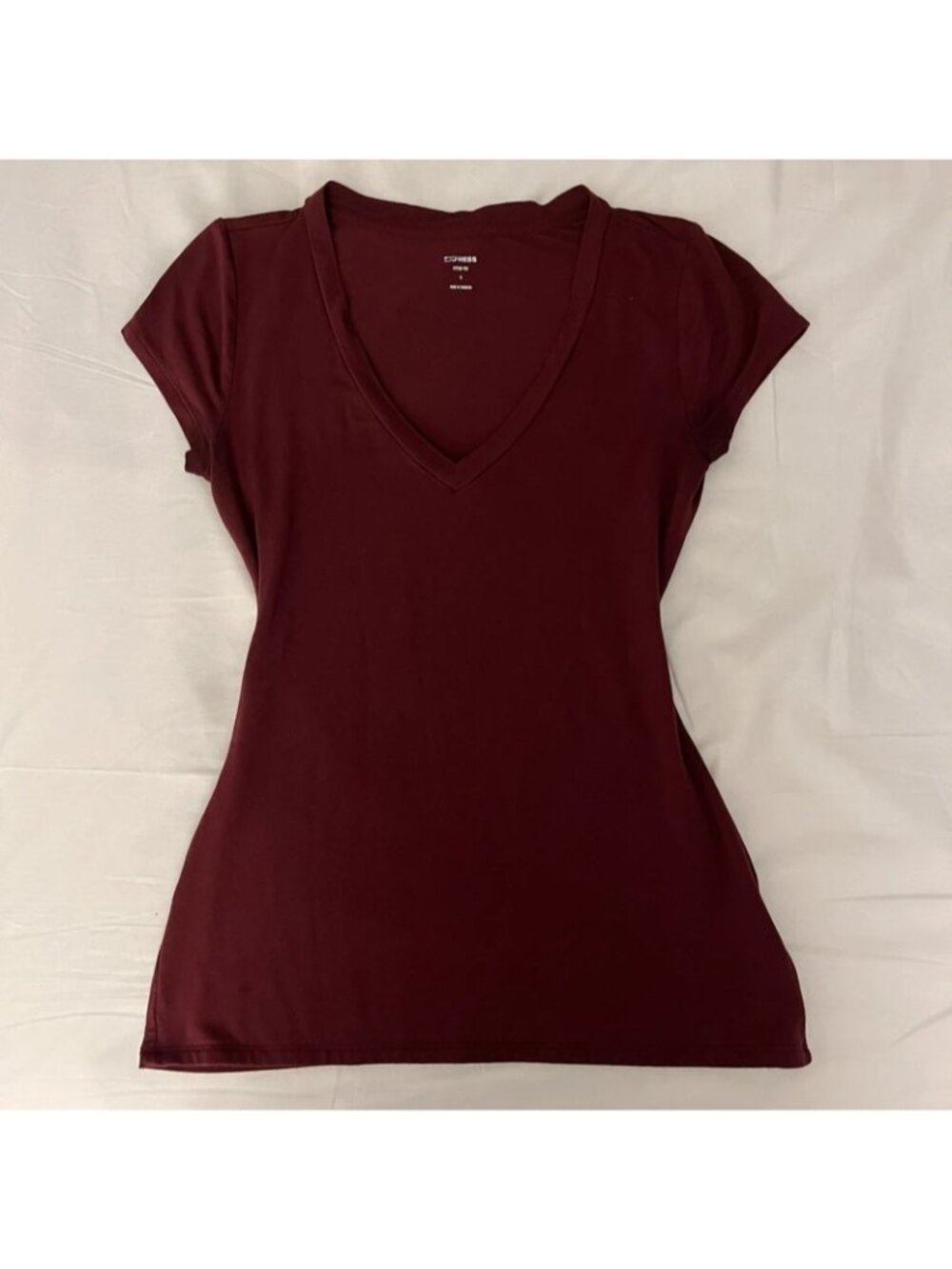 y2k burgundy vneck